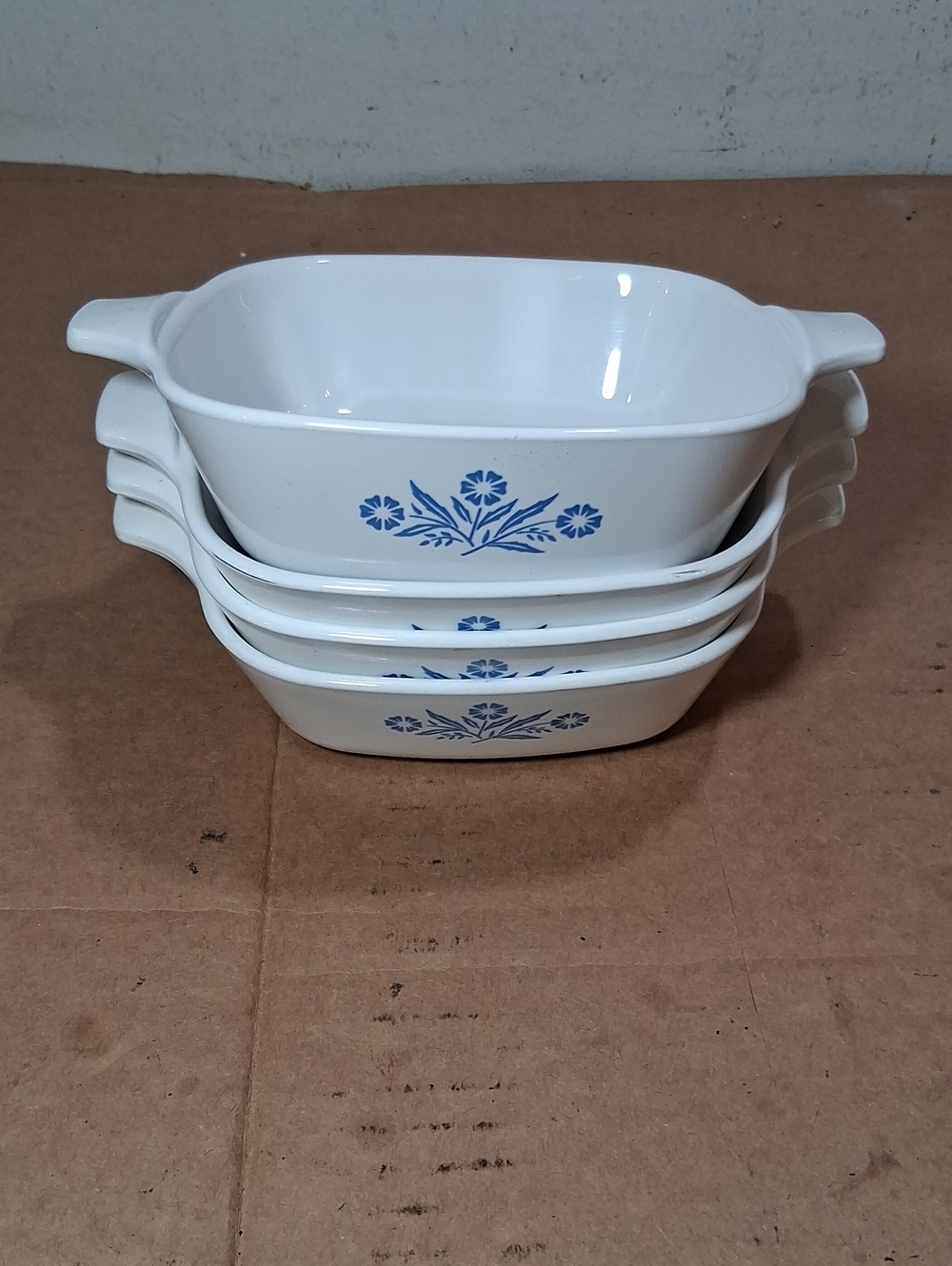 4 Vintage Corningware CORNFLOWER  Petite Pans  P-41-B No lids